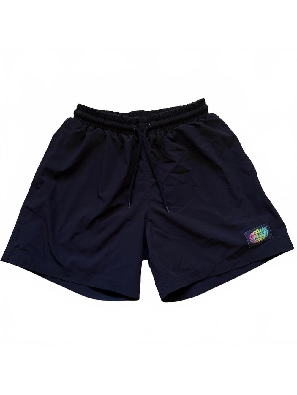 Slunks Volleyball Shorts Lined Performance Pockets Solid Black Men's Size Small